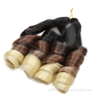 22inch Loose Wave Crochet Hair Braids Big Wave Wavy Crochet Synthetic Braiding Hair Pre-stretched Ponytail Extension